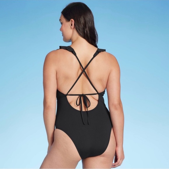 🏝️PLUNGE RUFFLE LOW BACK SWIMSUIT - Picture 2 of 10